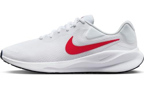 Nike Mens Revolution 7 White/University RED-Midnight Navy Running Shoe - 12 UK (13 US) (FB2207-101)