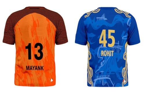 Sports India IPL Cricket Team T Shirt Jersey Combo for (Kid's, Boy's & Mens) L744 8048 Hyderabad SRH Mayank 13_Mumbai MI Rohit 45 (32, IP24_HY_MA_MI_RO)