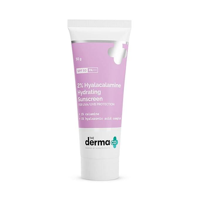 the-derma-co-2%-hyalacalamine-hydrating-sunscreen-for-uva/uvb-protection-with-spf-50-&-pa+++---50g-controls-excess-oil-|-spf-50-&-pa+++