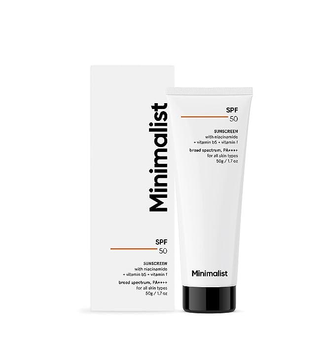 minimalist-sunscreen-spf-50-lightweight-with-multi-vitamins-|-no-white-cast-|-broad-spectrum-pa-++++-|-for-women-&-men-|-50g