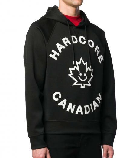 Black Canadian Maple Leaf Logo Hoodie