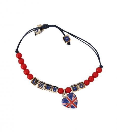 Blue-Red Beaded Bracelet