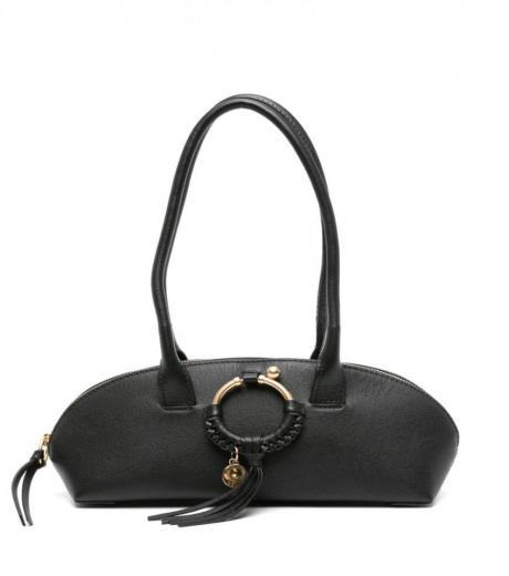 Black Joan Leather Shoulder Bag