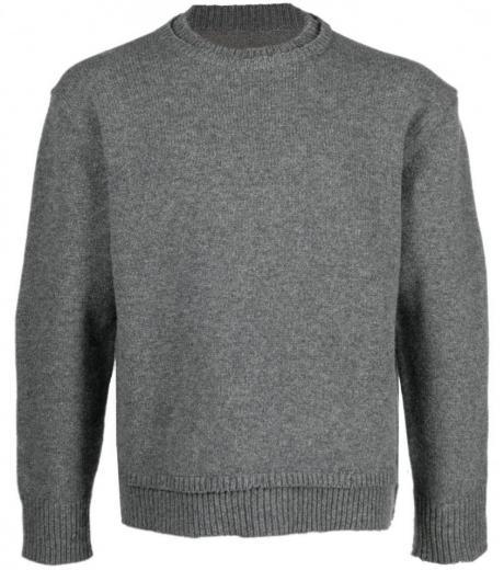 Grey Elbow Patch Sweater