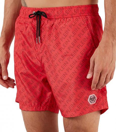 red-repetitive-logo-swim-shorts