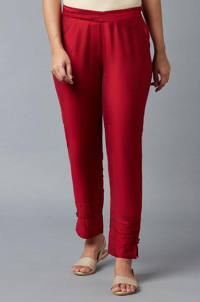 red-yarn-dyed-solid-trousers