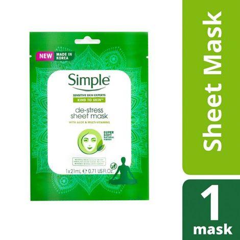 Simple Kind to Skin De-Stress Sheet Mask, (21 ml)