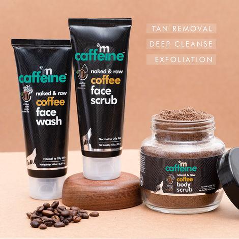 mCaffeine Complete Coffee Skin Care Combo Face wash(100ml),Body scrub(100gm),face scrub(100gm)| Exfoliation, Tan Removal, Deep Cleanse | Oily/Normal Skin | Paraben & SLS Free