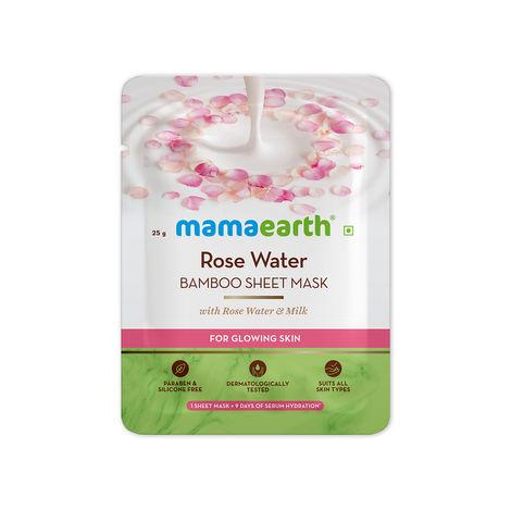 Mamaearth Rose Water Bamboo Sheet Mask with Rose Water & Milk for Glowing Skin (25 g)