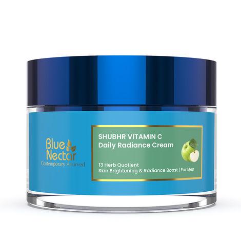 Blue Nectar Ayurvedic Brightening & Radiance Cream with Green Apple (Men, 13 Herbs, 50 g)