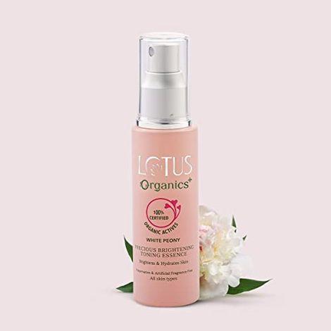 Lotus Organics+ Precious Brightening Toning Essence | 100% Organic White Peony | Sulphate & Paraben Free Face Toner | All Skin Types | 50ml
