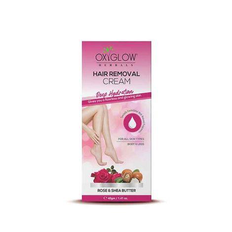 OxyGlow Herbals Rose & Shea Butter Hair Removal Cream 40g, Smooth Skin