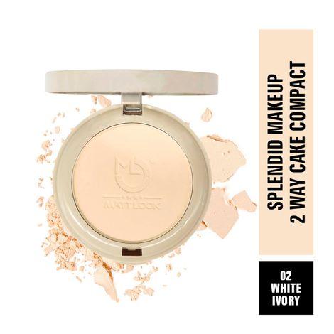 Matt look Splendid Makeup 2 Way Cake Compact, Clear Without Flaws, White Ivory (20gm)