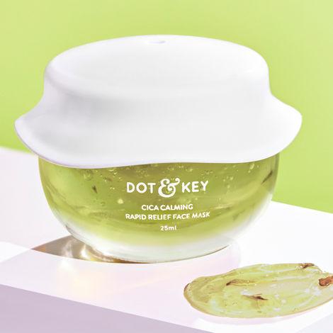 Dot & Key CICA Calming Rapid Relief Face Mask | Cica Niacinamide Gel Face Pack For Oily, Acne Prone And Sensitive Skin | 25ml