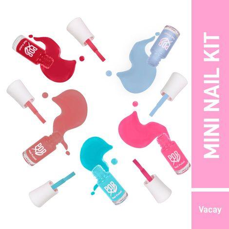 myglamm-popxo-mini-nail-kit---vacay-bloody-mary,-perfect-peach,-beach-please,-pink---nic,-sea-ya-(15-ml)