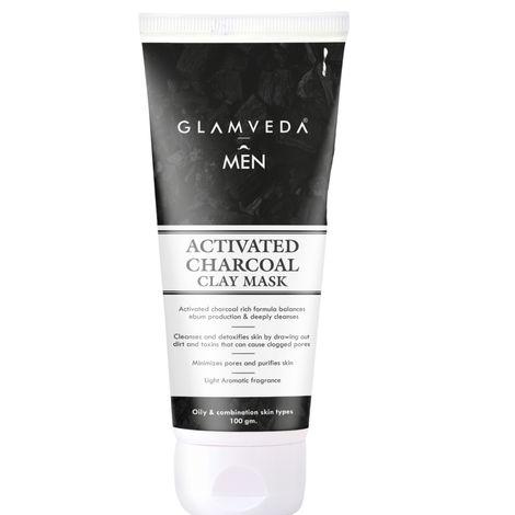 Glamveda Men Activated Charcoal Detox Clay Mask (100 ml)