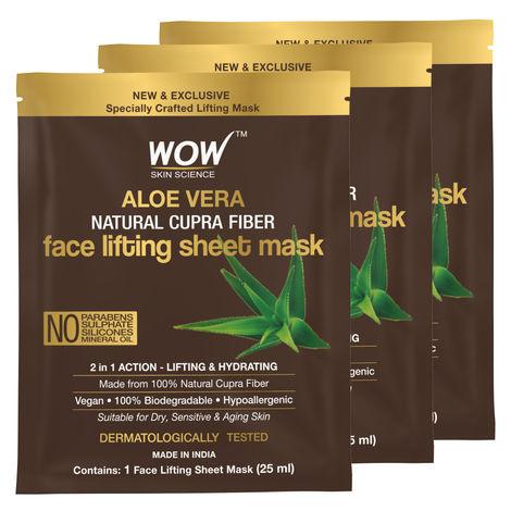 wow-skin-science-aloe-vera-natural-cupra-fiber-face-lifting-sheet-mask---for-skin-toning-and-skin-brightening---25ml---pack-of-3