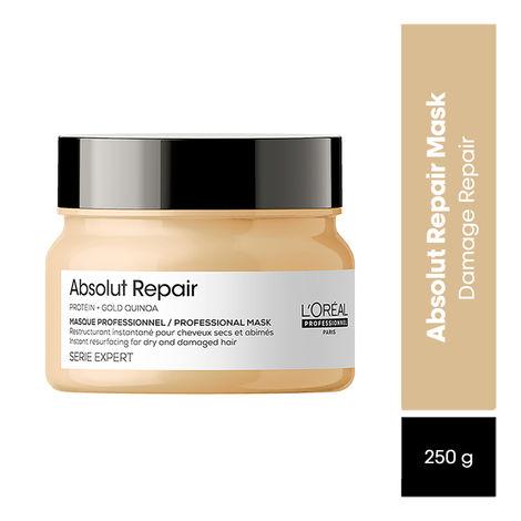L'Oreal Professionnel Serie Expert Absolut Repair Mask |Hair mask provides deep conditioning & strength | With Gold Quinoa & Wheat Protein (250gms)