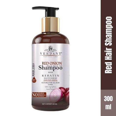 Verdant Natural Care Red Onion Hair Shampoo with Black Seed Oil & Keratin (300ml)