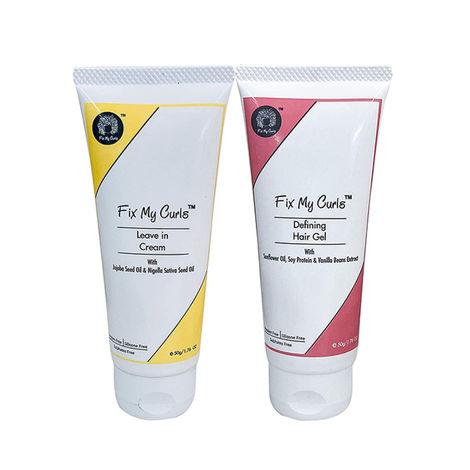 Fix My Curls Travel Size Styling Bundle With Defining Hair Gel And Leave In Cream, 50GM Each