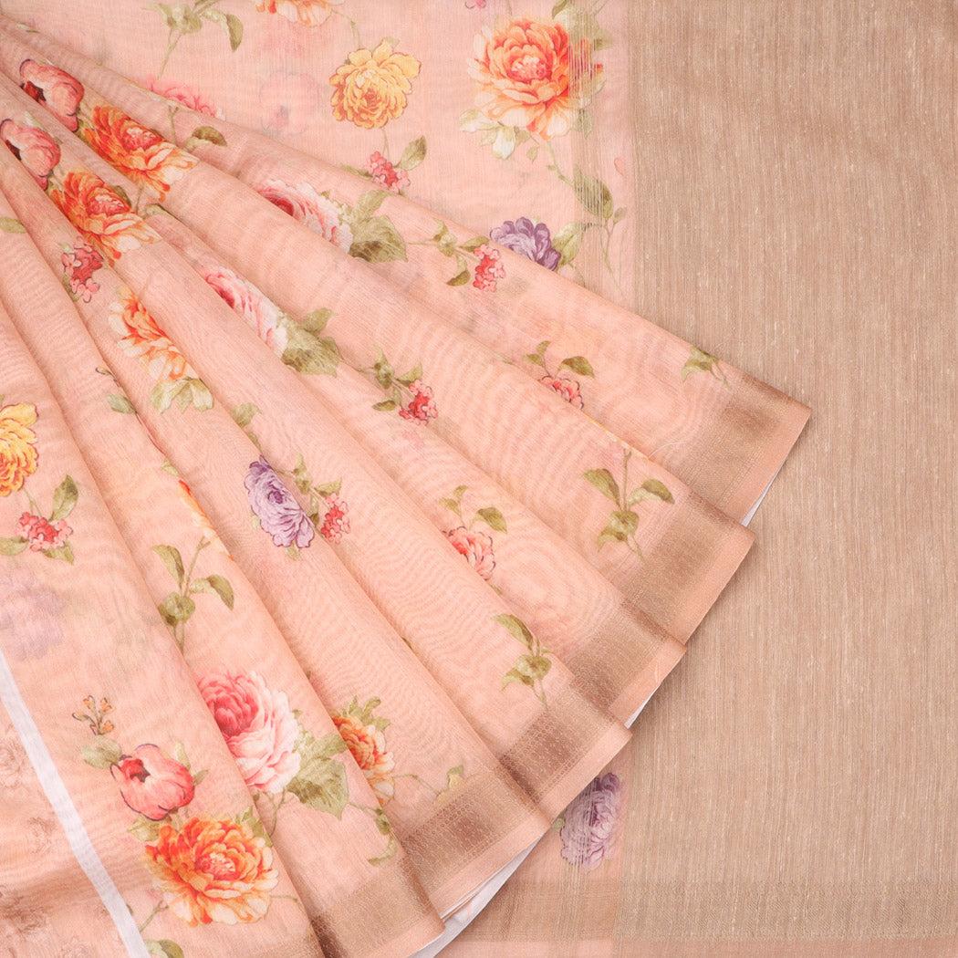 light-peach-chanderi-saree-with-printed-floral-motifs