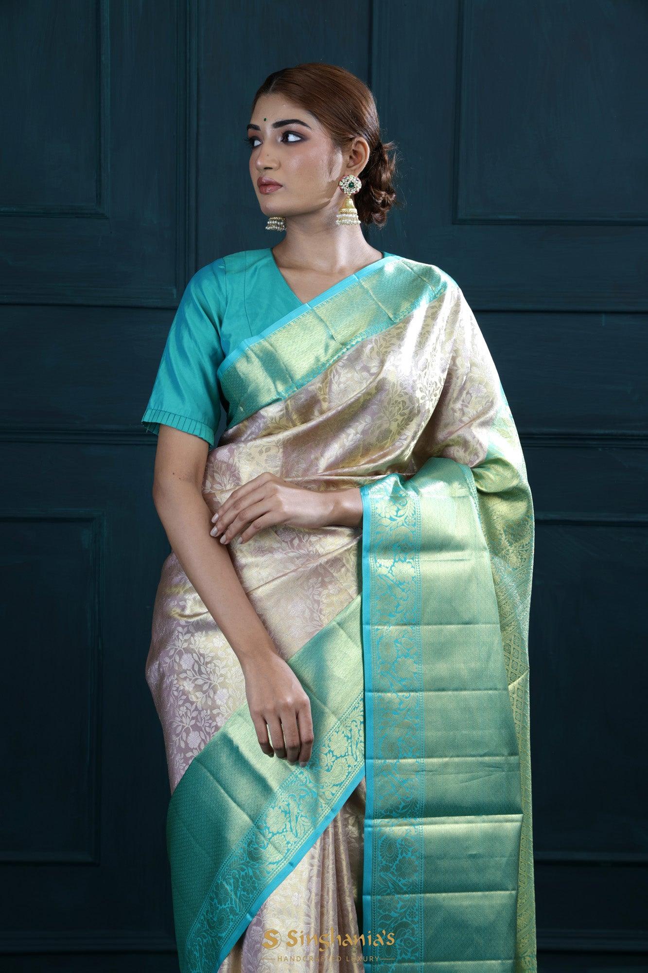 lace-pink-tissue-kanjivaram-saree-with-floral-jaal-weaving