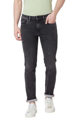 light-wash-cotton-tapered-fit-men's-jeans---black