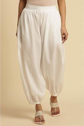 embroidered-cotton-women's-salwars---white