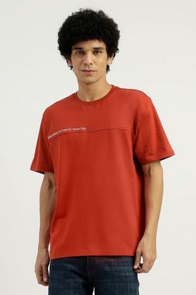 solid-cotton-round-neck-men's-t-shirt---red