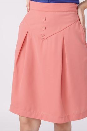 a-line-fit-above-knee-poly-blend-womens-formal-wear-skirt---pink