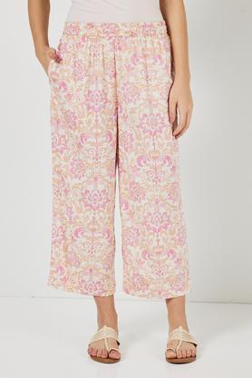 Printed Full Length Rayon Women's Palazzo - Off White