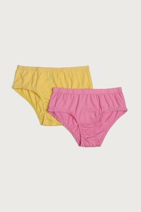 Solid Cotton Regular Fit Girls Panties - Multi