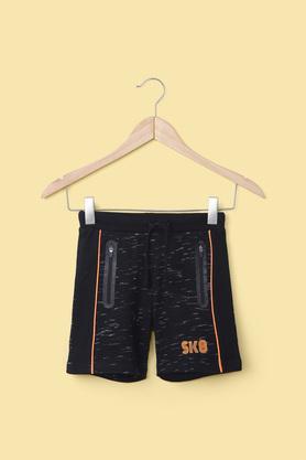 solid-cotton-regular-fit-boy's-shorts---black