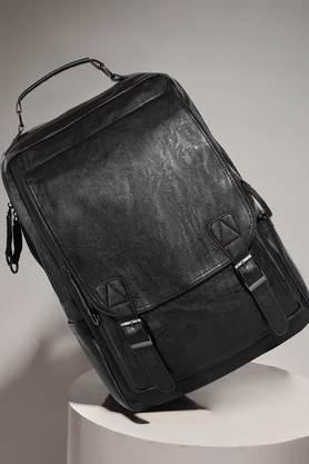 zipper-leather-men's-casual-wear-backpack---brown