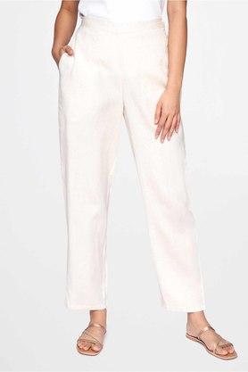 solid-viscose-regular-fit-women's-fusion-trousers---natural