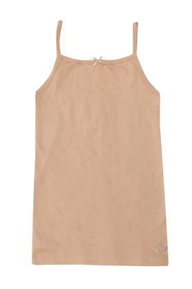 Girls Square Neck Solid Camisole - Natural