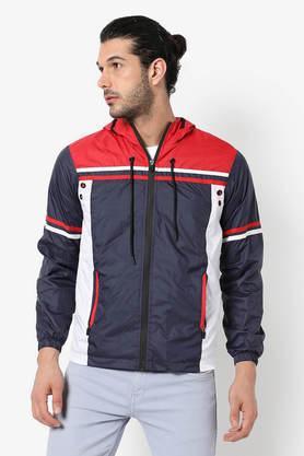 solid-polyester-regular-fit-men's-jacket---multi