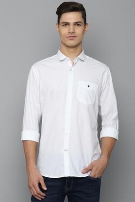 Printed Cotton Slim Fit Men's Casual Shirt - White