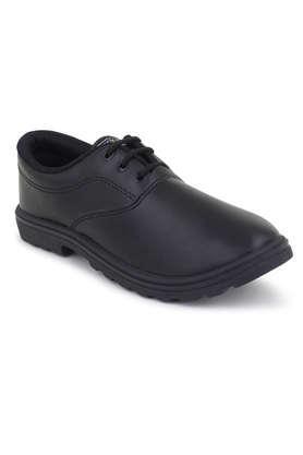 Mesh Lace Up Boys Formal Shoes - Black