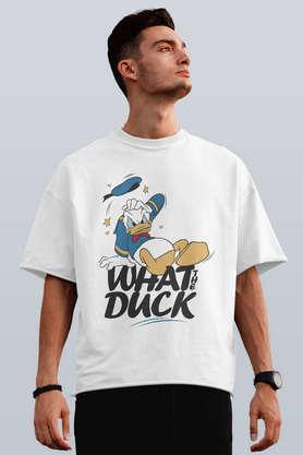 What The Duck Round Neck Mens Oversized T-Shirt - White
