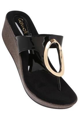 patent-slipon-womens-casual-sandals---black