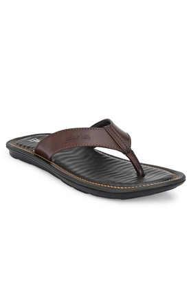 Synthetic Slip-on Men's Casual Wear Slippers - Brown