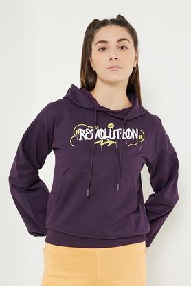 printed-hooded-cotton-women's-casual-wear-sweatshirt---plum