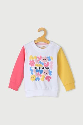Printed Cotton Regular Fit Infant Girls Sweatshirt - Multi