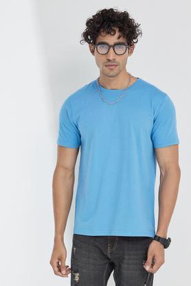 solid-cotton-regular-fit-mens-t-shirt---persian-blue