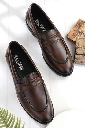 solid-pu-slip-on-men's-formal-shoes---brown