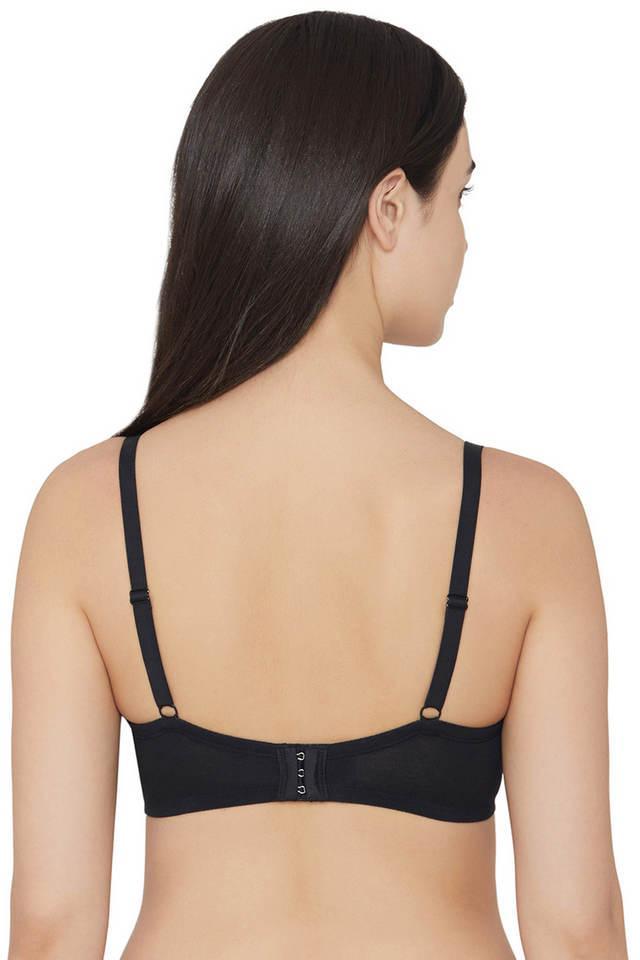 Non-Wired Fixed Strap Padded Women's T-Shirt Bra - Black