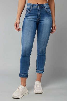 High Rise Denim Skinny Fit Women's Jeans - Blue Denim