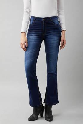 mid-rise-denim-bootcut-fit-women's-jeans---blue