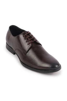 leather-lace-up-men's-formal-wear-derby-shoes---brown